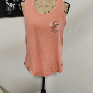 Women’s Sleeveless Graphic Tank Top - Coral